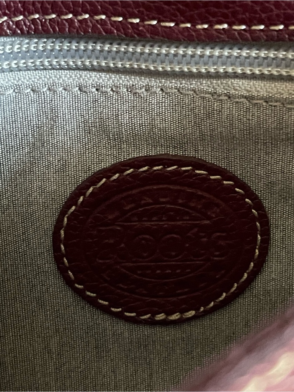 Roots  Leather Saddle Crossbody Bag in Deep Plum - Picture 10 of 14